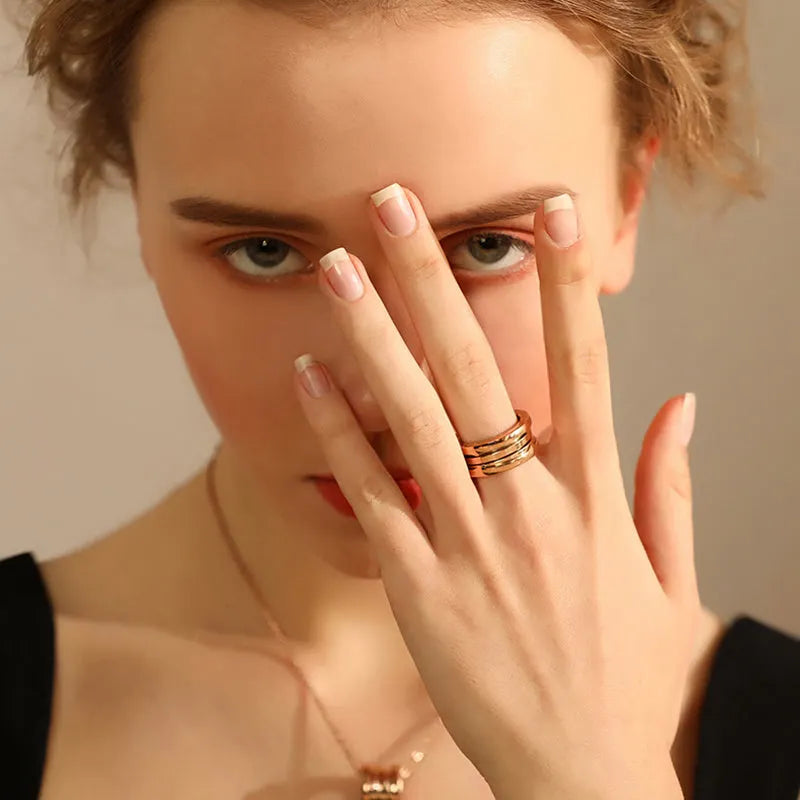Titanstahl Roségold Ring