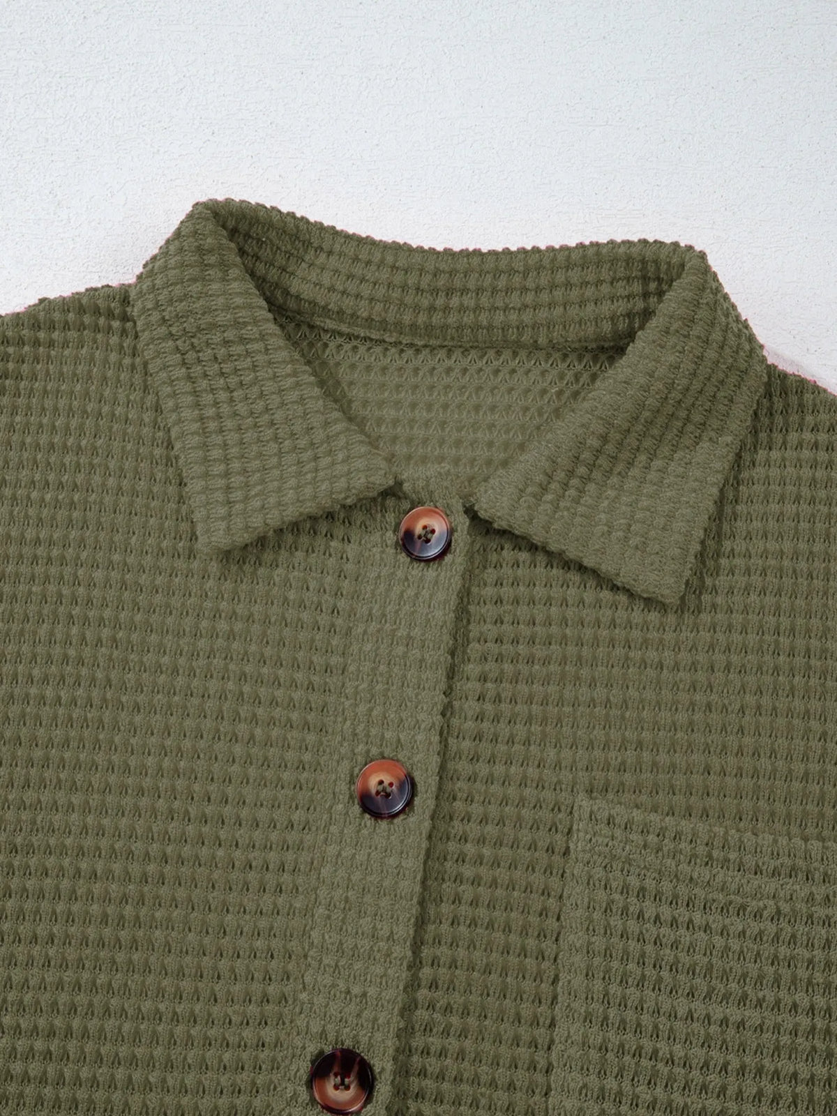 Textured Knit Button Detail Top