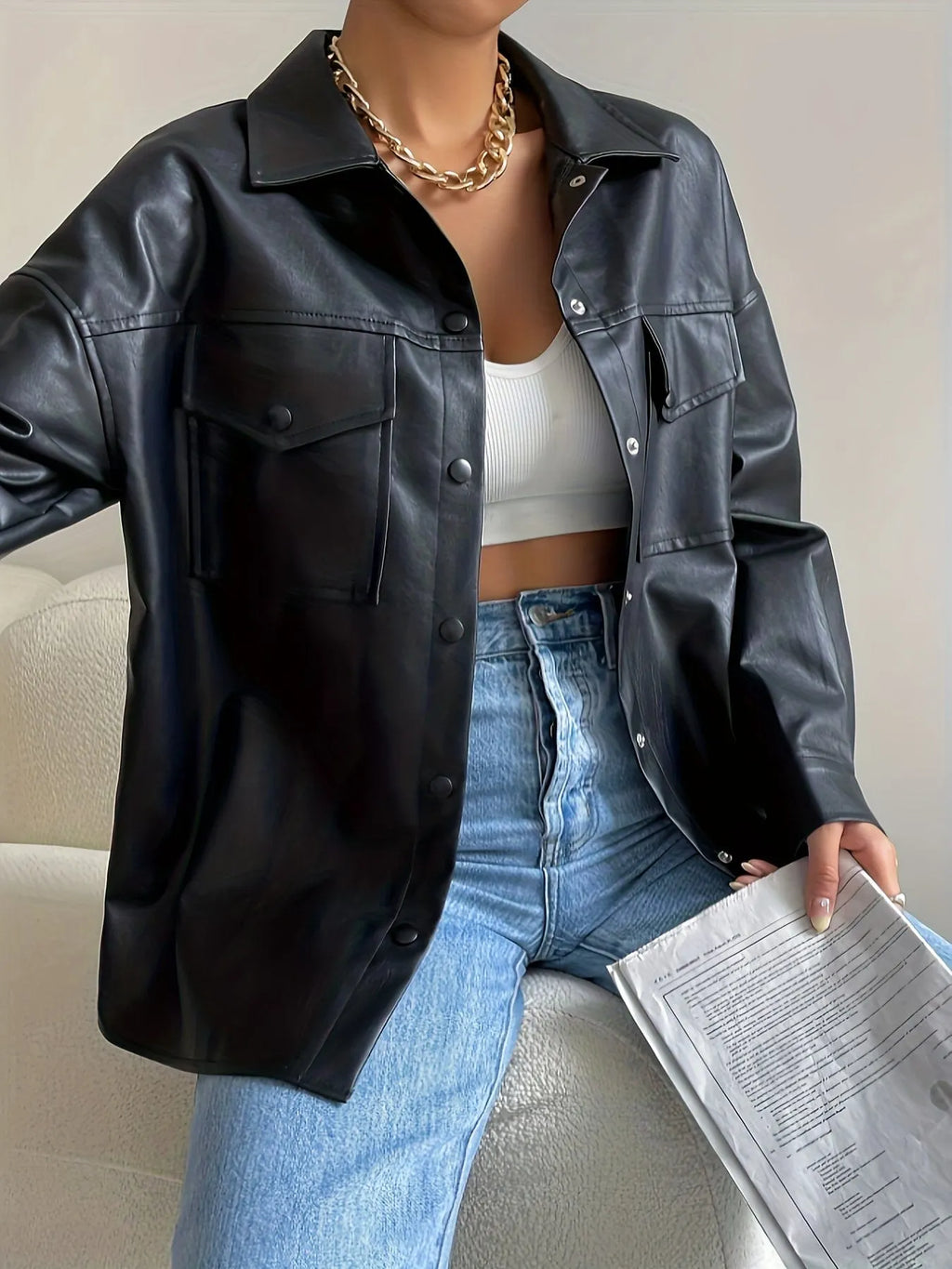 Stylische Lederjacke Für Herren