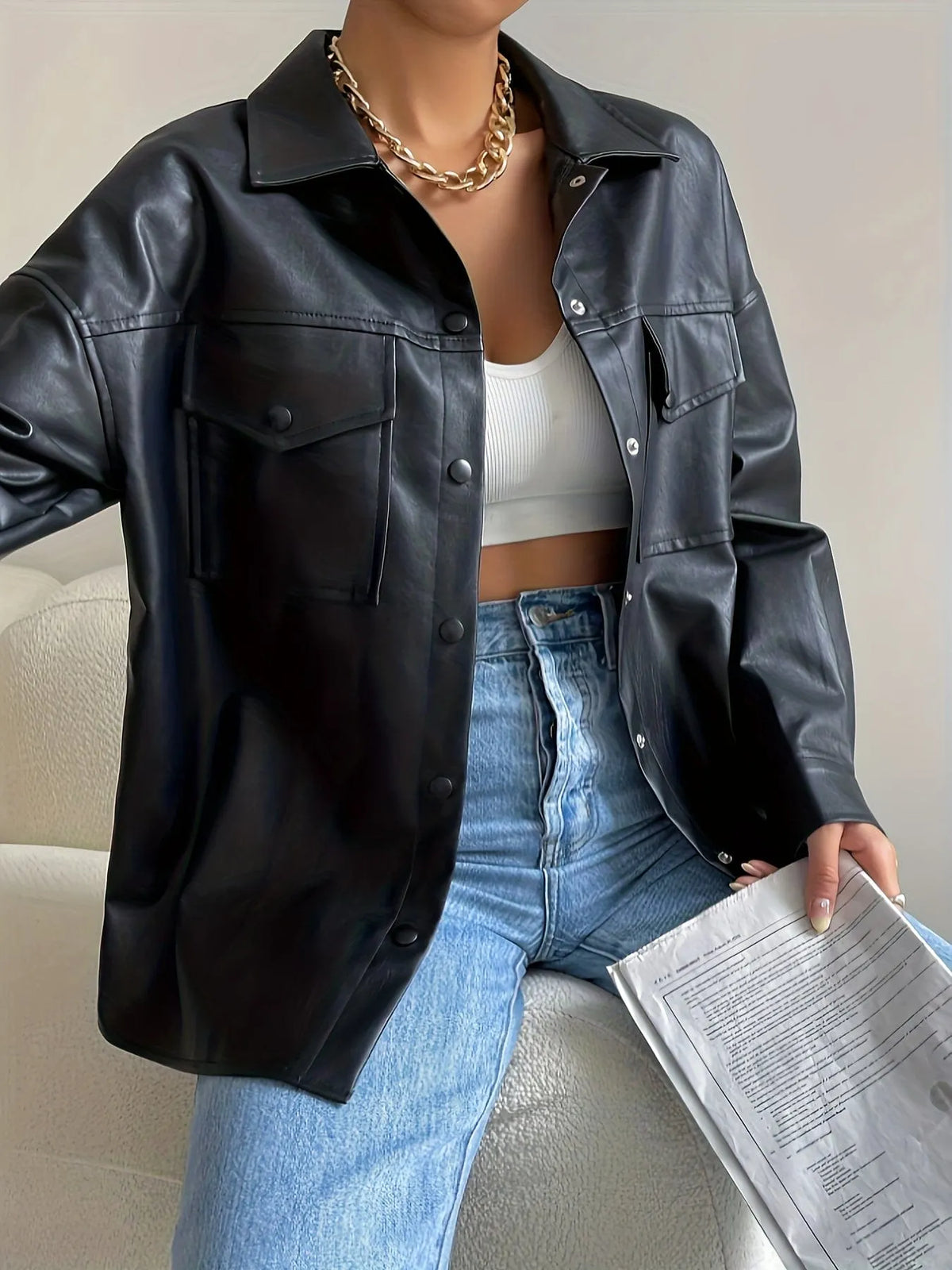 Stylische Lederjacke Für Herren