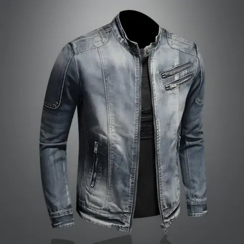Herren Zip Denim Jacke