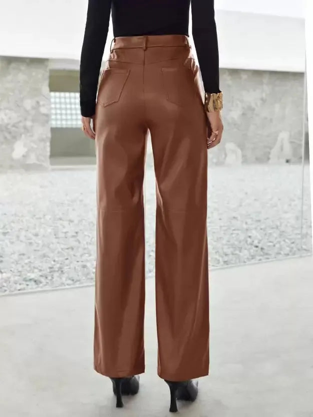 MEREL | Tijdloze Leren Broek Met Moderne Snit Voor Dames - Stijlvol & Elegant