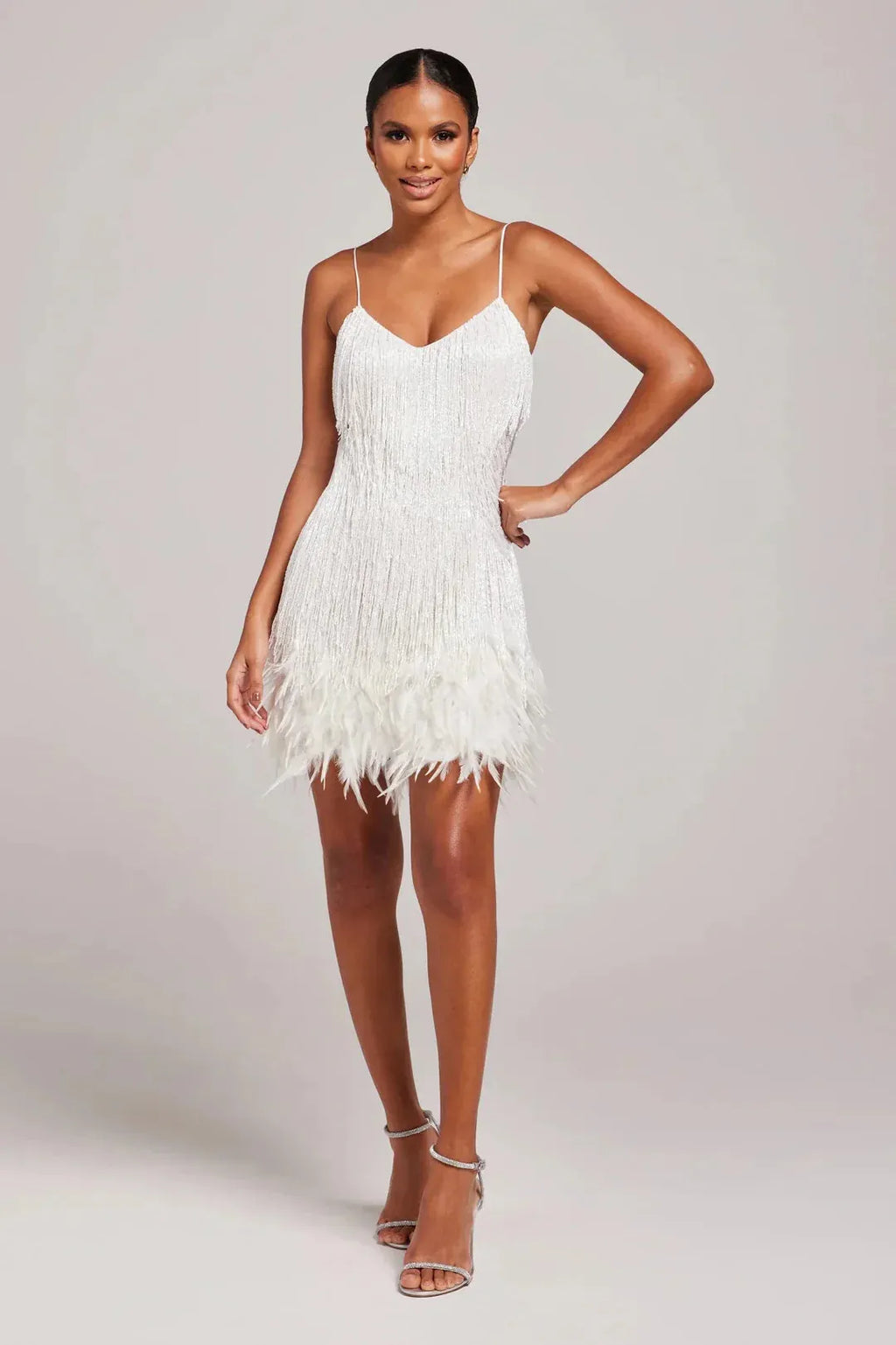Glitter Veer Mini Jurk | Feestelijke Jurk Met Franjes En Glamour Look