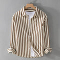 Gestreiftes Lässiges Button-Down-Hemd