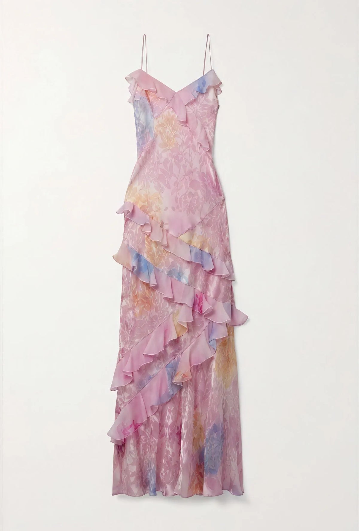 Blumen-Kleid mit Rüschen & Spaghetti-Trägern
