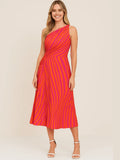 Vestido Midi Feminino Eleonora Laranja com Rosa