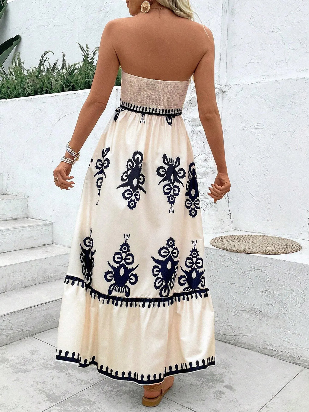 Vestido Feminino Longo Primavera Luisi Damasco