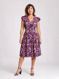 Sipola | Flutter Sleeve Printed Knee Length Dress