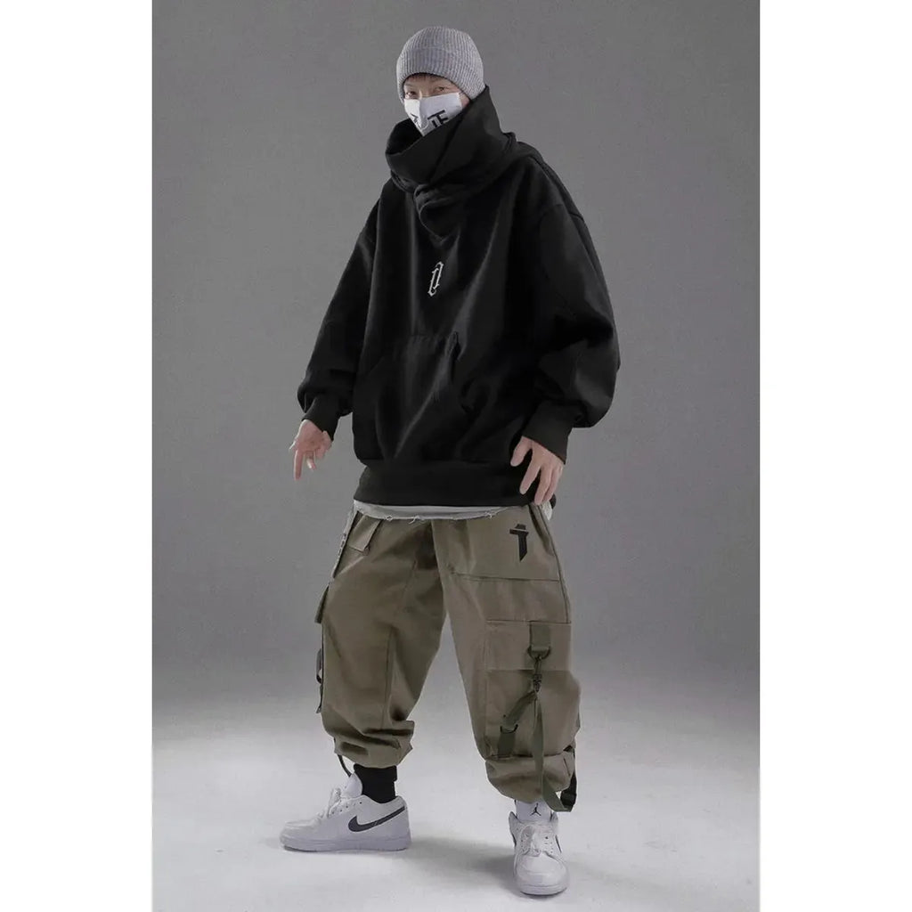Ninja-Hoodie Mit Doppeltem Ausschnitt