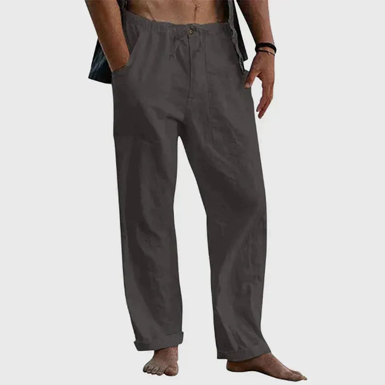 LÃ¤ssige Leinenhose mit Kordelzug