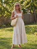 Isolde | Flutter Sleeve Smocked Gingham Maxi Dress