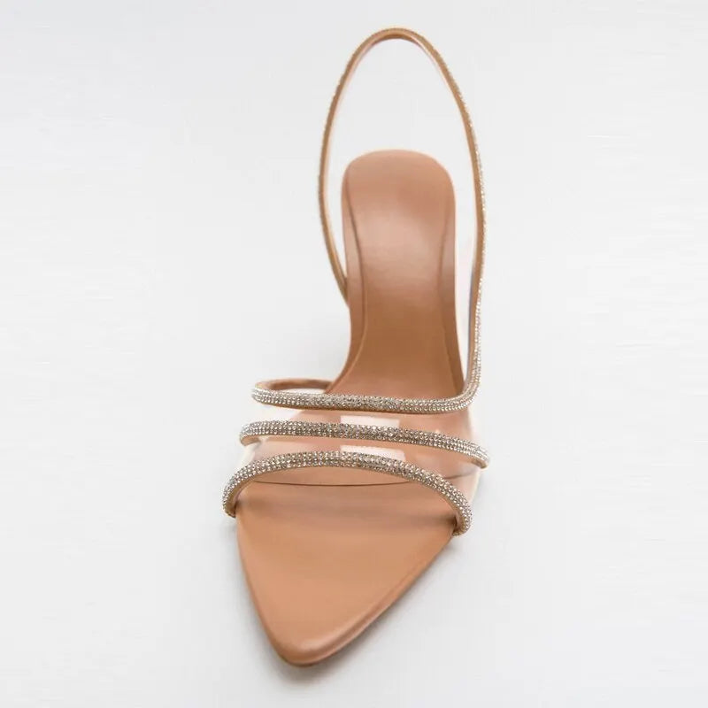 Elegante High-Heeled Sandalen Stiletto Slingback Peep Toe Schuhe