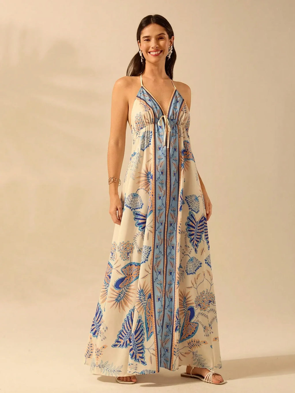 Vestido Longo Estampa Boho Tropical Rafaelly