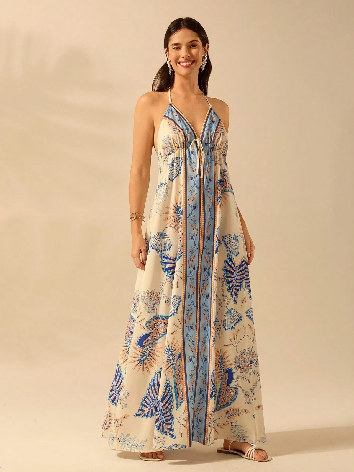 Vestido Longo Estampa Boho Tropical Rafaelly