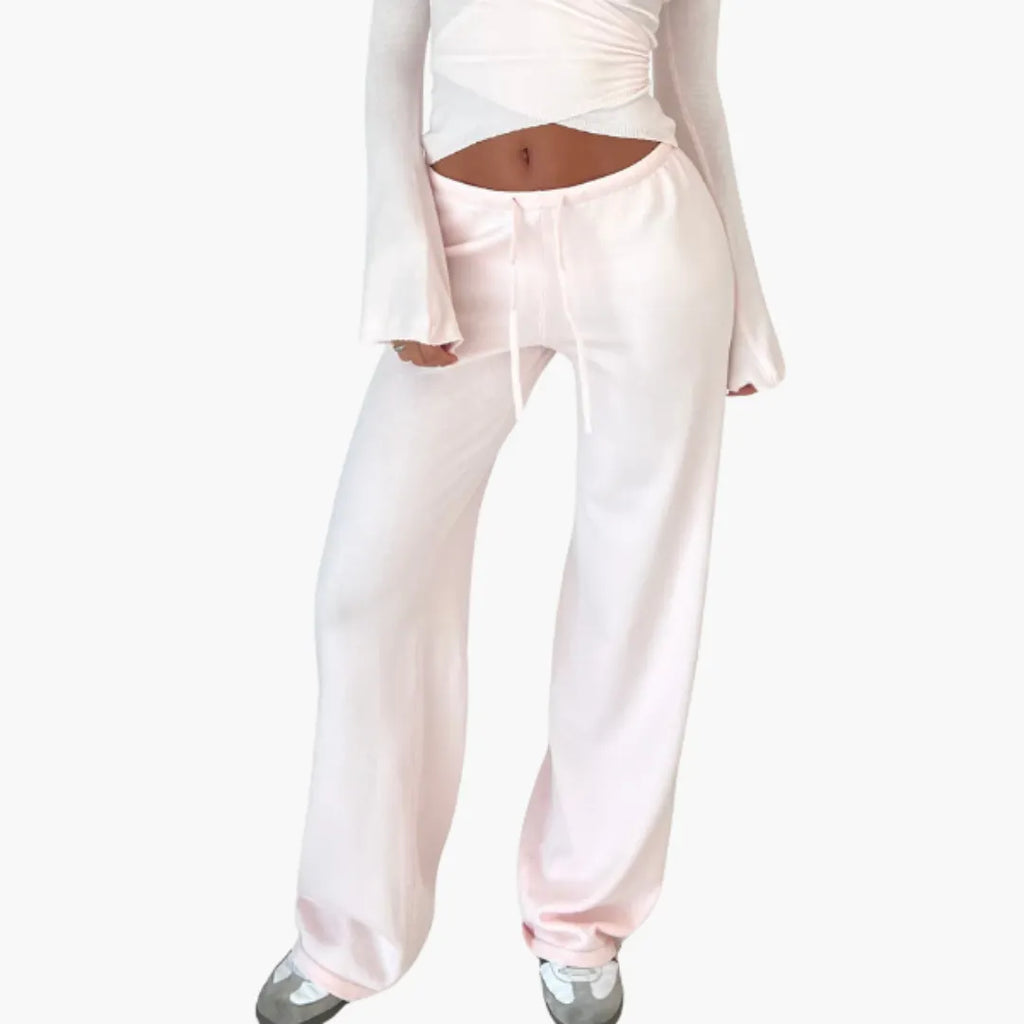 Womenâ€™s two-piece set with wrap top and trousers