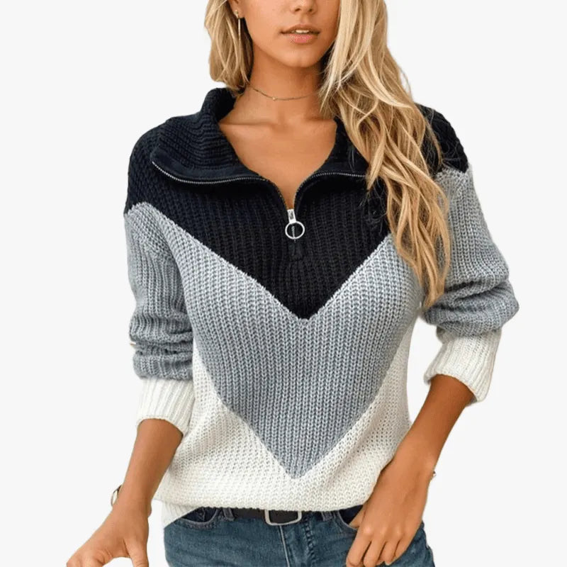 Chic Casual Strickjacke mit Chevron-Muster