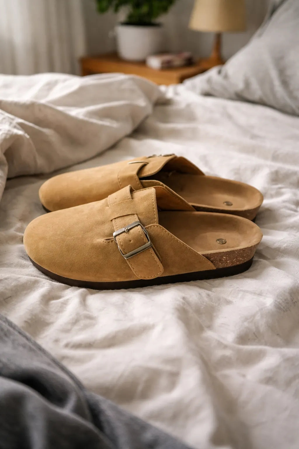 Damen Clogs Schnallen Design Pantoletten