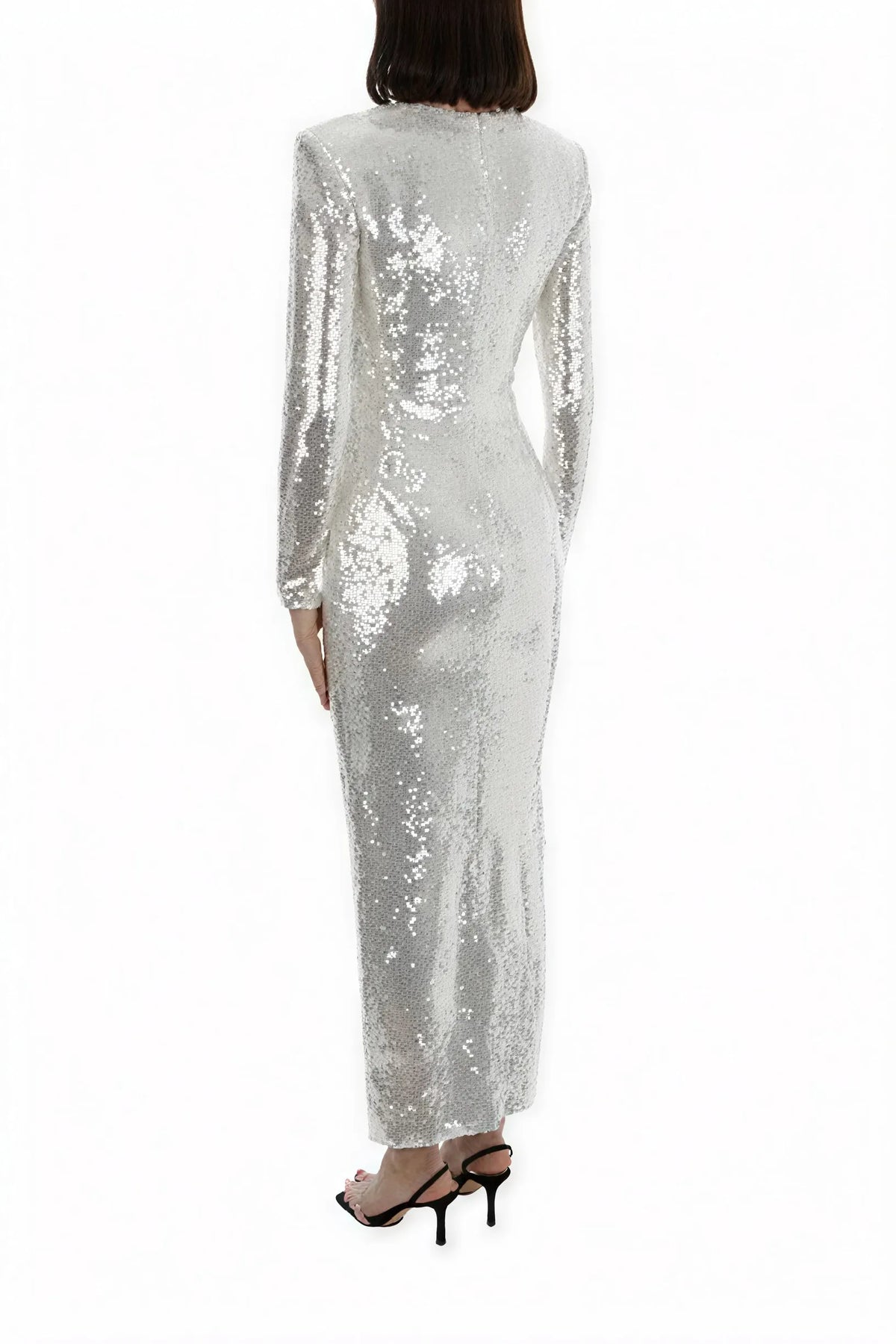 Glanzvolles Abendkleid mit floralen Details