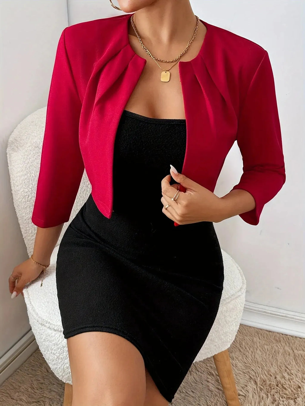 LARISSA | Licht Gewicht Cropped Blazer Jasje Voor Dames - Stijlvol & Elegant