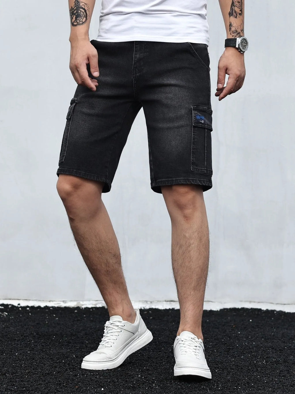 Cargo Denim Shorts Für Herren
