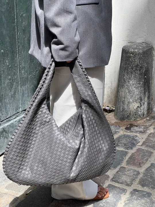 Tote Bag – Intrecciato Geweven Dames Tas, Vegan Leer & Tijdloze Elegant