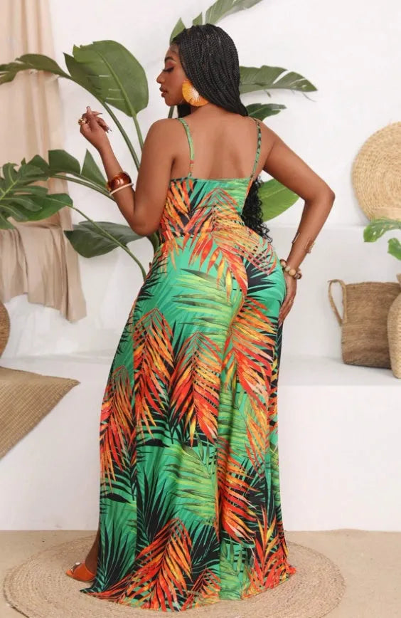 Ensembles haut Ã  bretelle et pantalon imprimÃ©