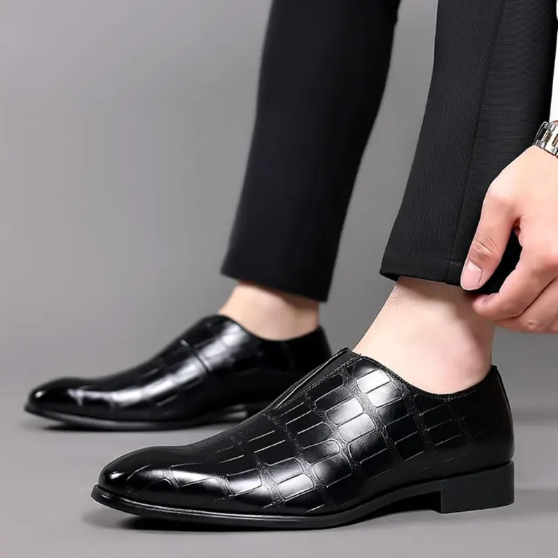 Herren Schwarze Loafer Lederschuhe