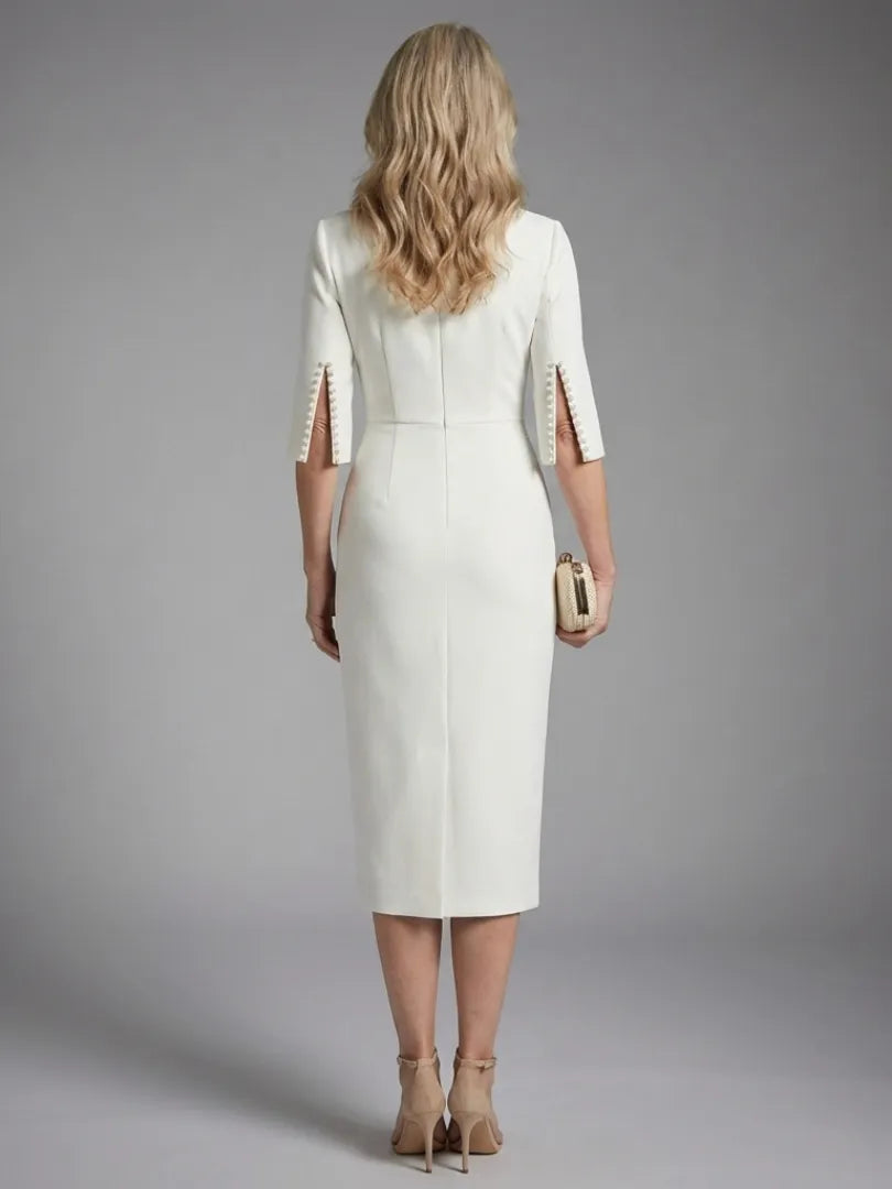Amaris | Split Sleeve Fitted Midi Dress