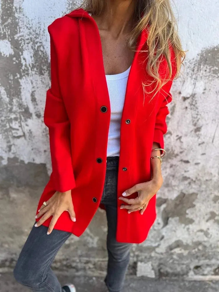 Anya | Cardigan med knapper og hætte