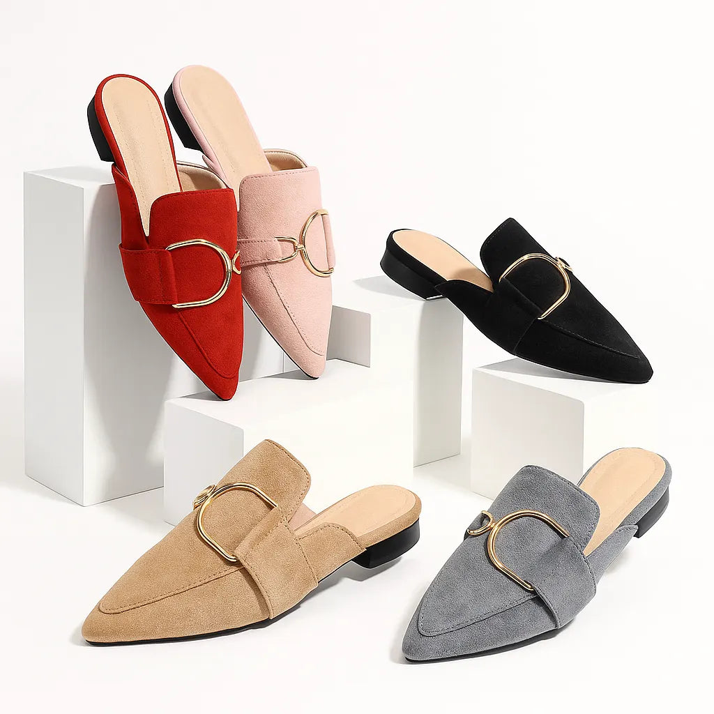 NORUEGA | Suède Instap Loafers Dames Met D-Ring Gesp – Elegant, Comfortabel & Tijdloos