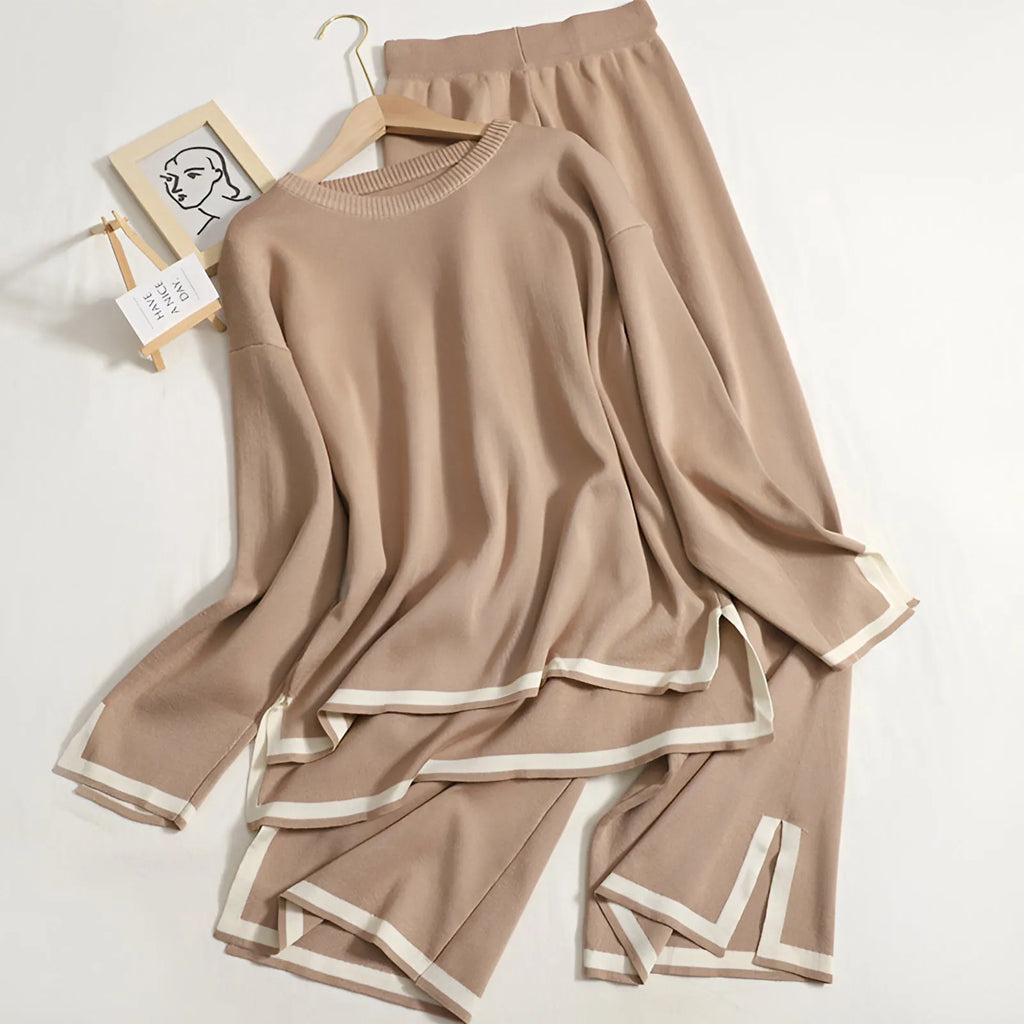 Elastisches Strick-Lounge-Set