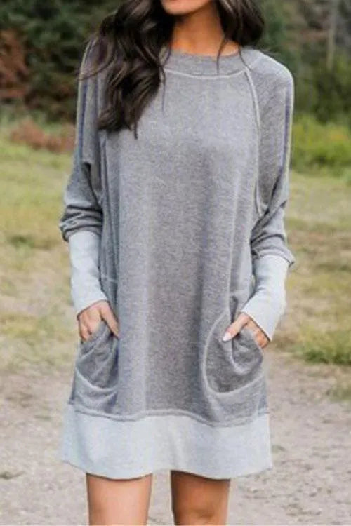 Maureen Pockets Casual Sweatershirt Dress
