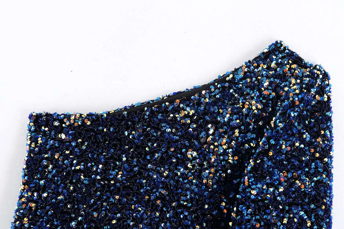 FLEUR | One Shoulder Glitter Top Voor Dames â€“ Elegant, Opvallend, Comfortabel