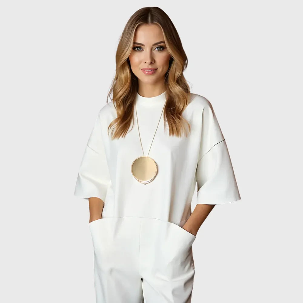 Elegant Jumpsuit med Korte Ærmer