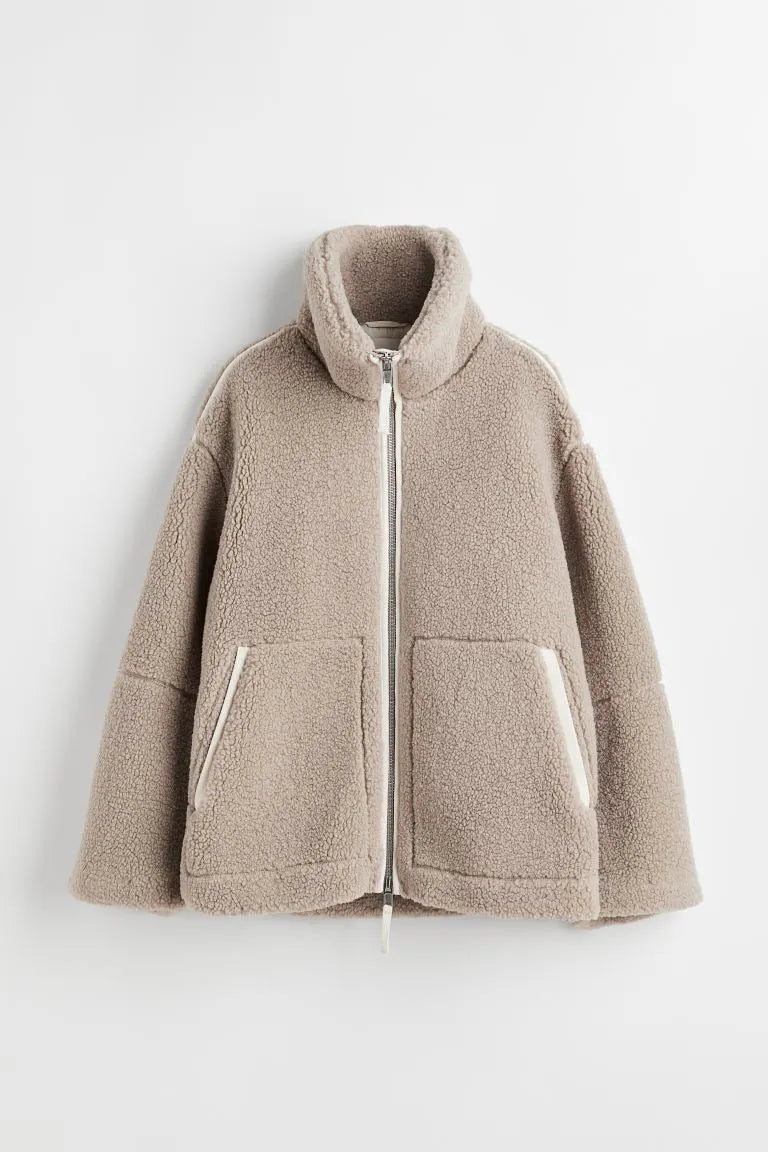 Oversize-Fleecejacke mit entspannter Passform und weichem, warmem Stoff für Frauen