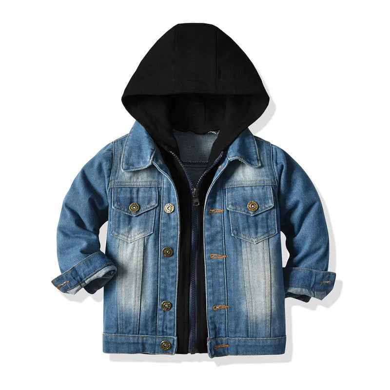 Denim-Jacke mit Kapuze