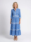 Ysolde | Three-Quarter Sleeve Chain Pattern Midi Dress