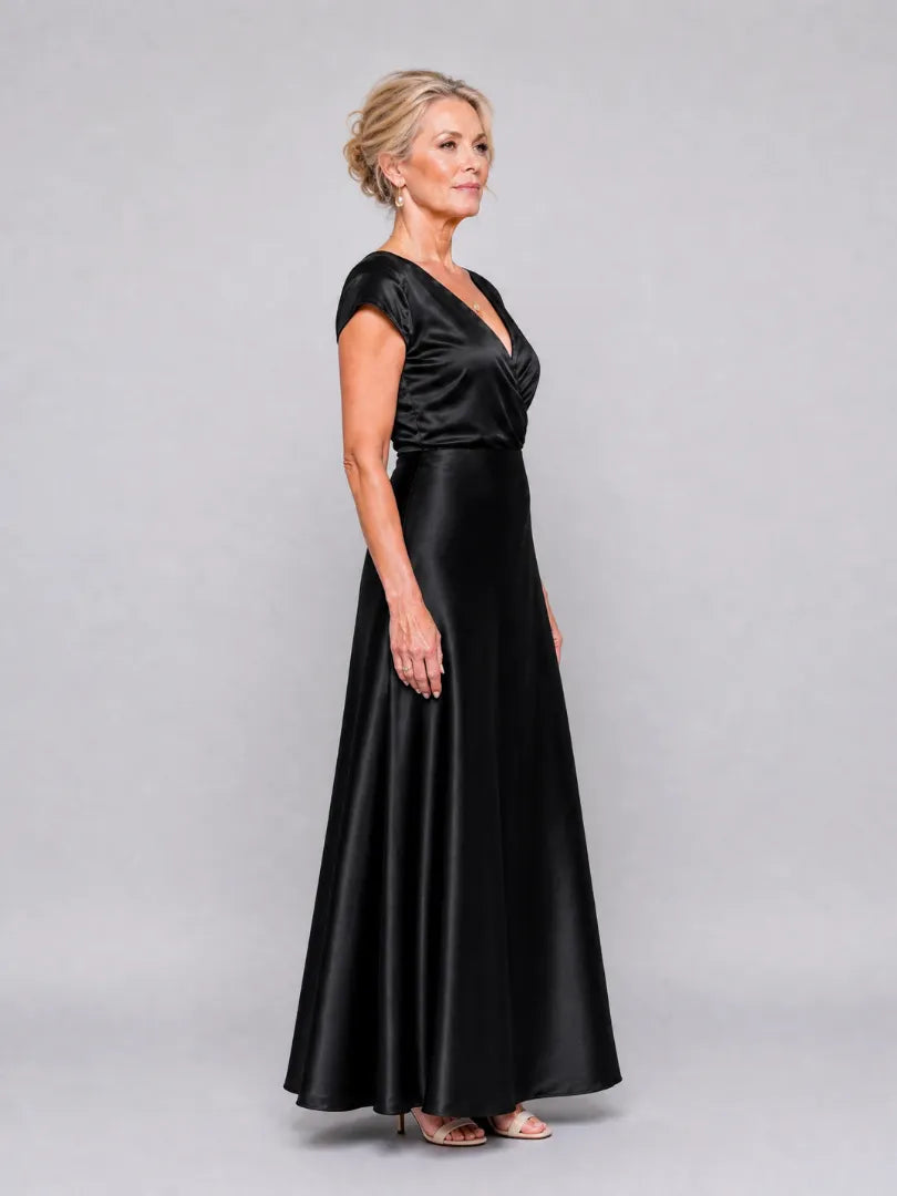 Samouse | Cap Sleeve Wrap Bodice Maxi Dress