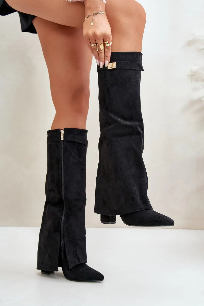 Kiara | Elegant Knee-High Boots with Buckle