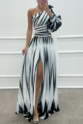 One Shoulder Gala Maxi Dress With Split