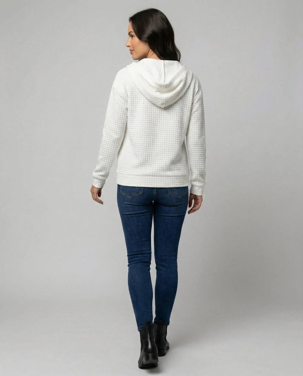 Damen Fleecejacke mit strukturiertem Waffelmuster