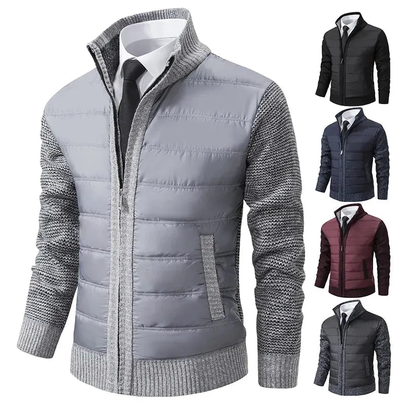 Herrenstrickjacke mit Stehkragen fÃ¼r WÃ¤rme Eleganz