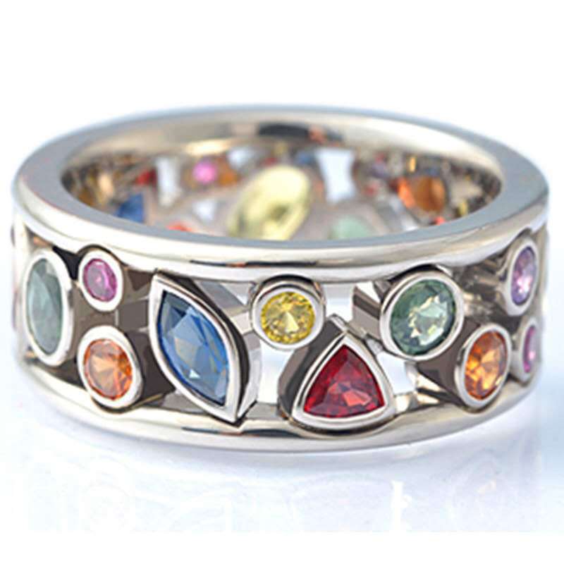 Ring Female Refined and Simple Zircon Jewelry