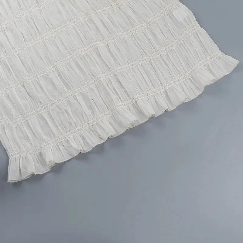 Plissiertes Maxi-Kleid mit Spaghettiträgern