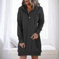 Comfortabele Trui Jurk voor Dames met Capuchon