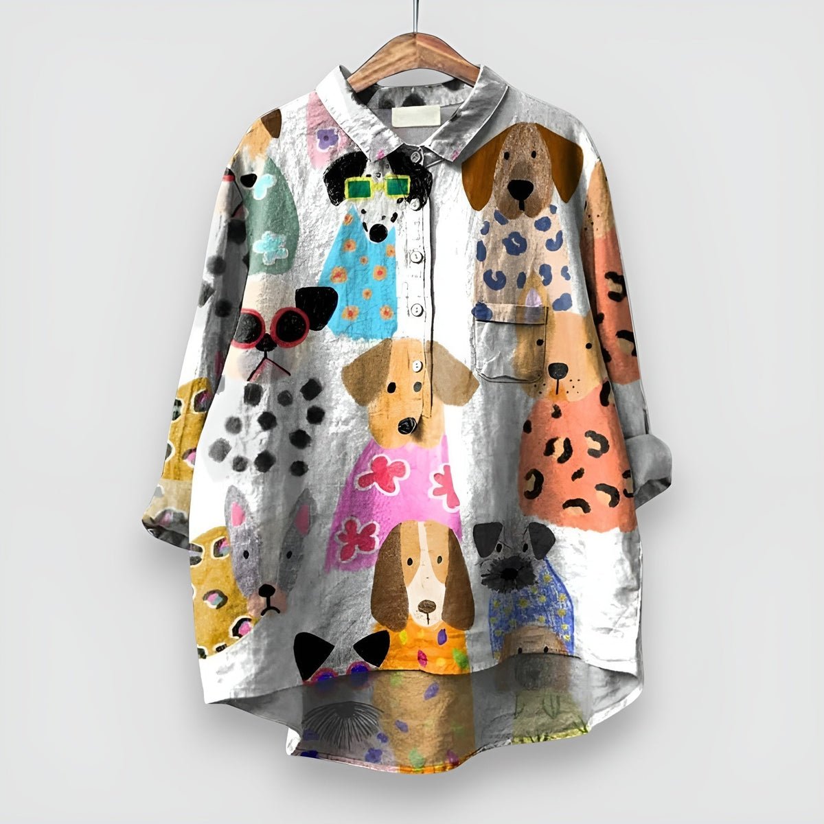 Rikke | Elegant Bluse med Kunstnerisk Print