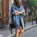 - Lange Damenjeansjacke