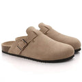 aus Wildleder Slip On Kork Sohle Pantoletten Herrenschuhe