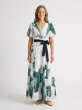 Madison | Flutter Sleeve Belted Maxi Dress