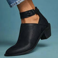 Bequeme Damenschuhe mit Absatz und Reißverschluss.